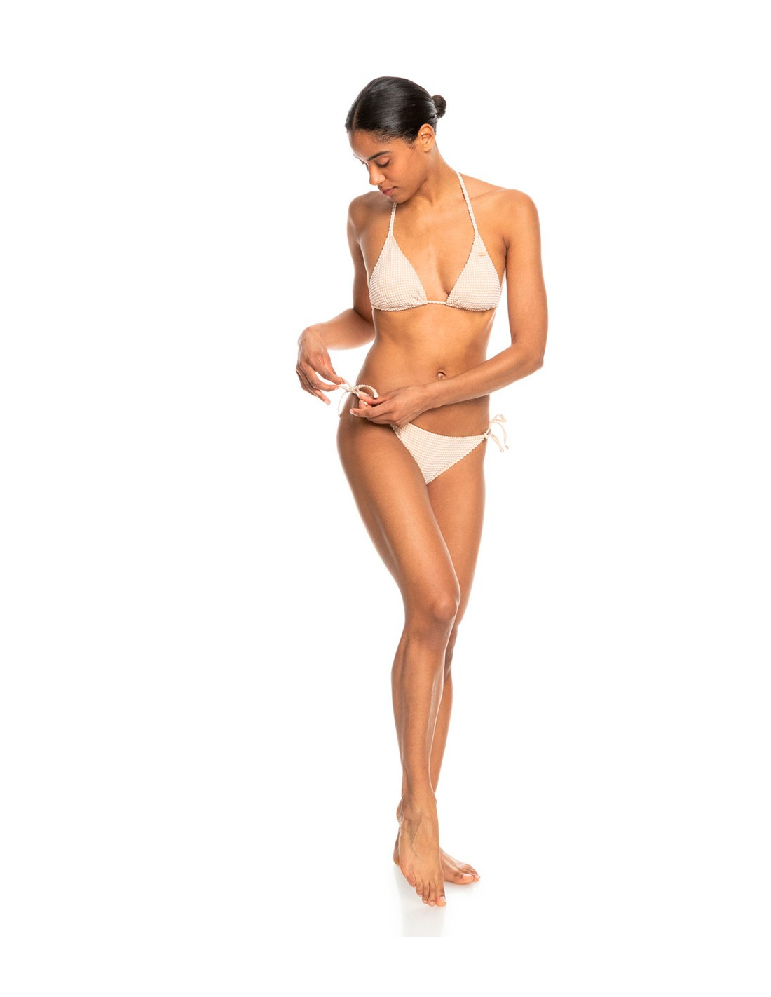T-shirt ROXY à carreaux vichy, bas de bikini échancré 1