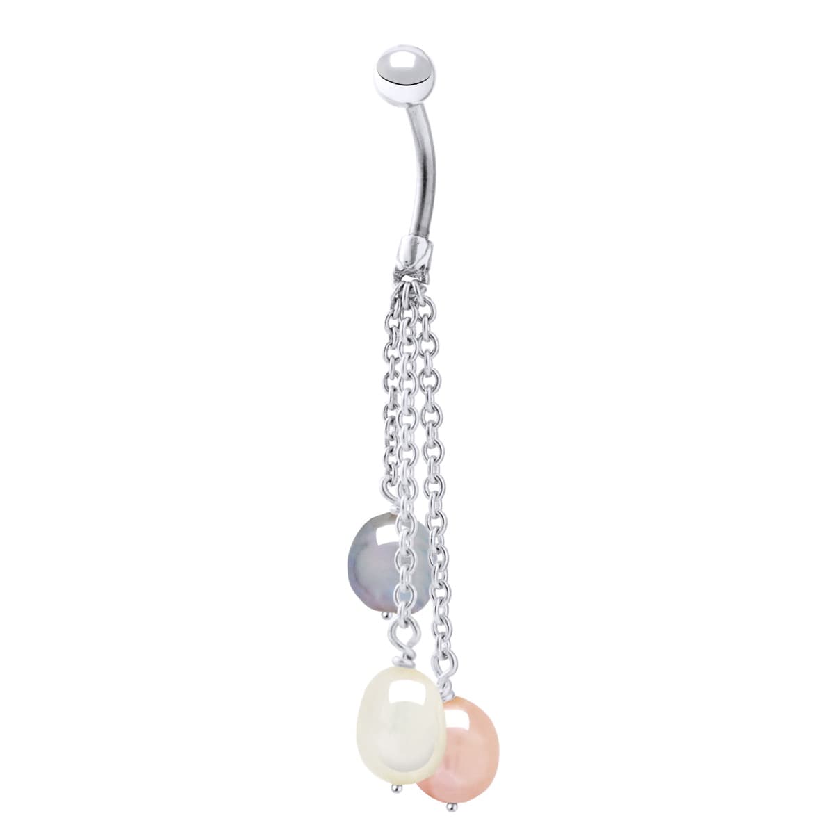 Piercing Véritables Perles de Culture d'Eau Douce Baroques 6-7 mm — Argent 925 Millièmes Rhodié 1