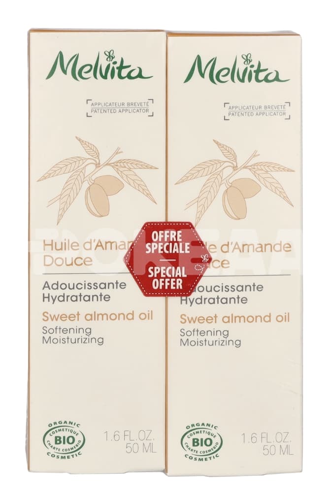 Melvita Sweet Almond Oil Duo Set 100ml - 2x50ml 1