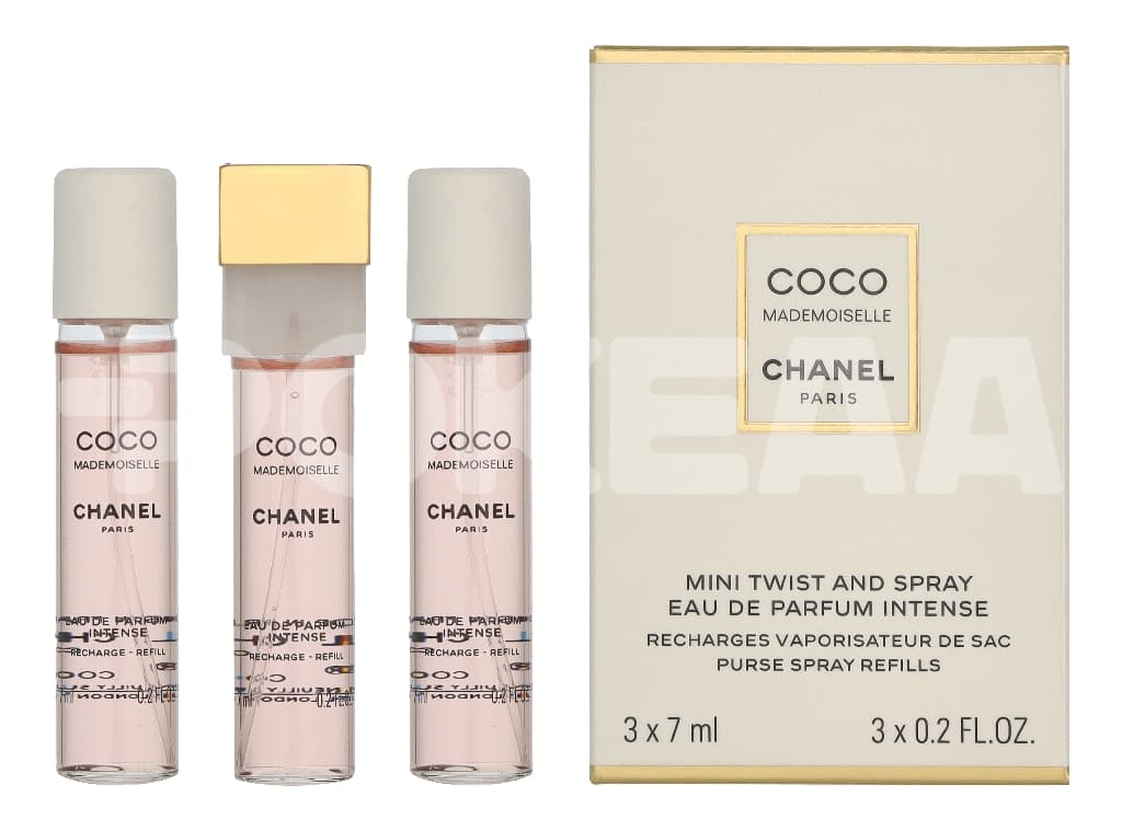 Chanel Coco Mademoiselle Intense Giftset 21ml - 3x Edp Spray Refill 7ml - Twist and Spray 1
