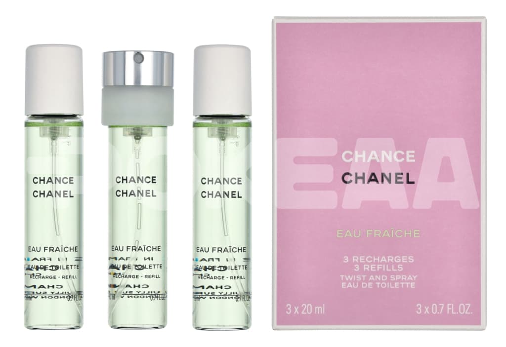 Chanel Chance Eau Fraiche Giftset 60ml - 3x Edt Spray Refill 20Ml - Twist and Spray 1