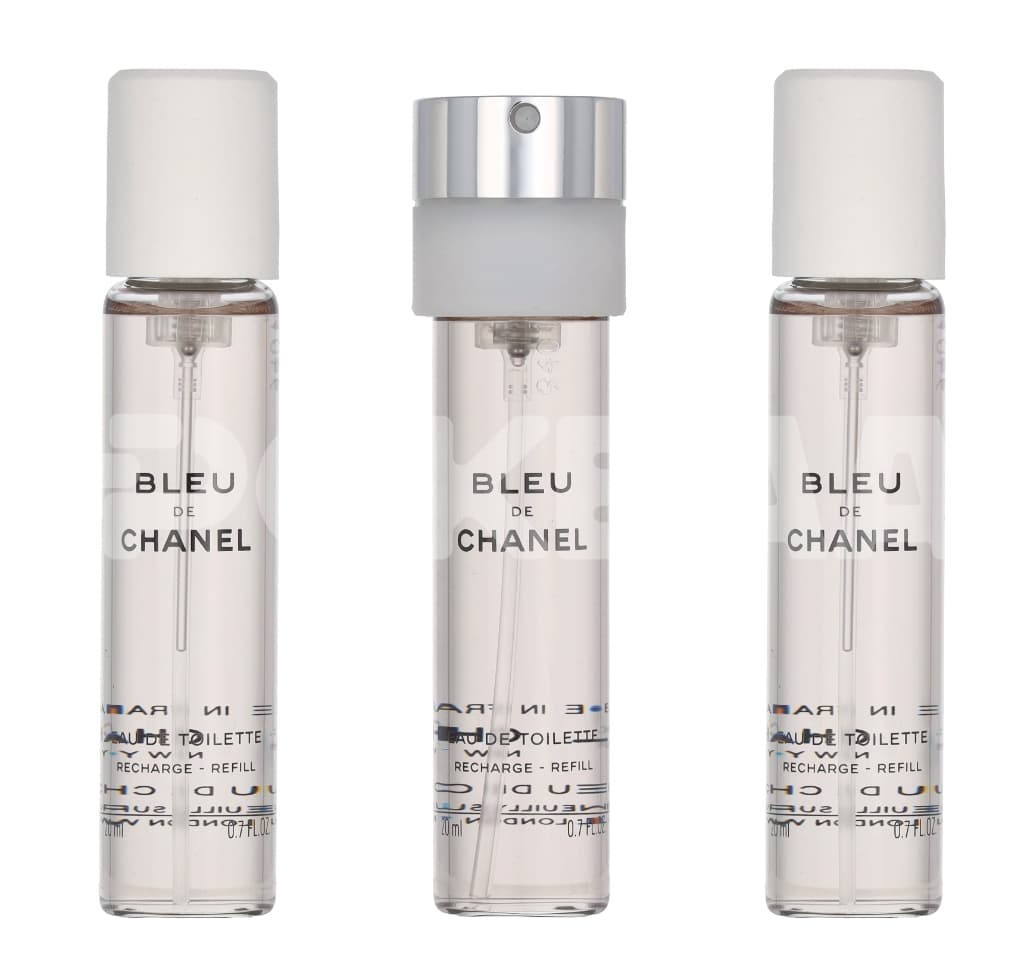 Chanel Bleu De Chanel Pour Homme Giftset 60ml - 3x Edt Spray Refill 20ml - Twist and Spray - Travel Sprays 2