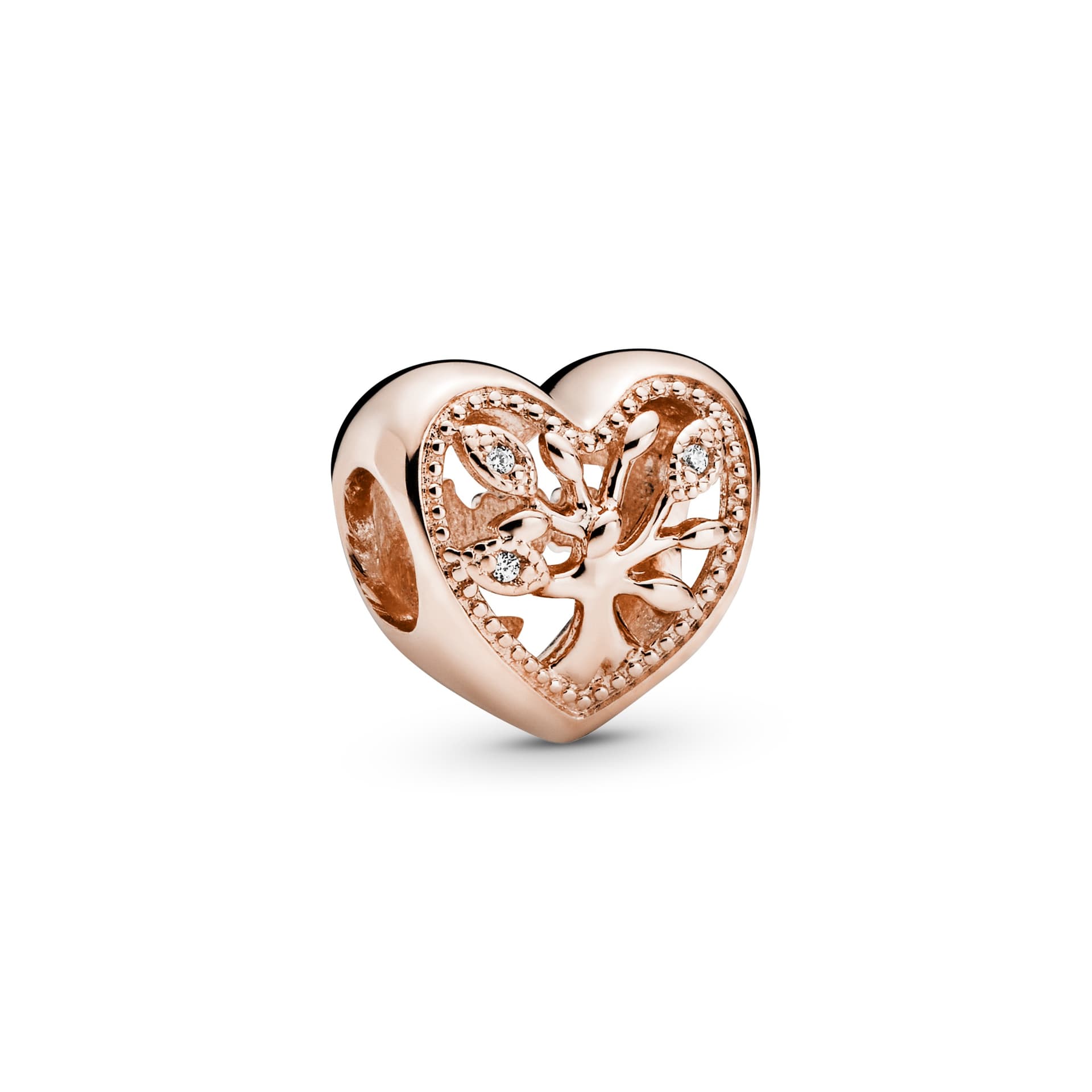 Pandora - Charm Arbre de famille Heart en plaqué or rose 14 carats 1