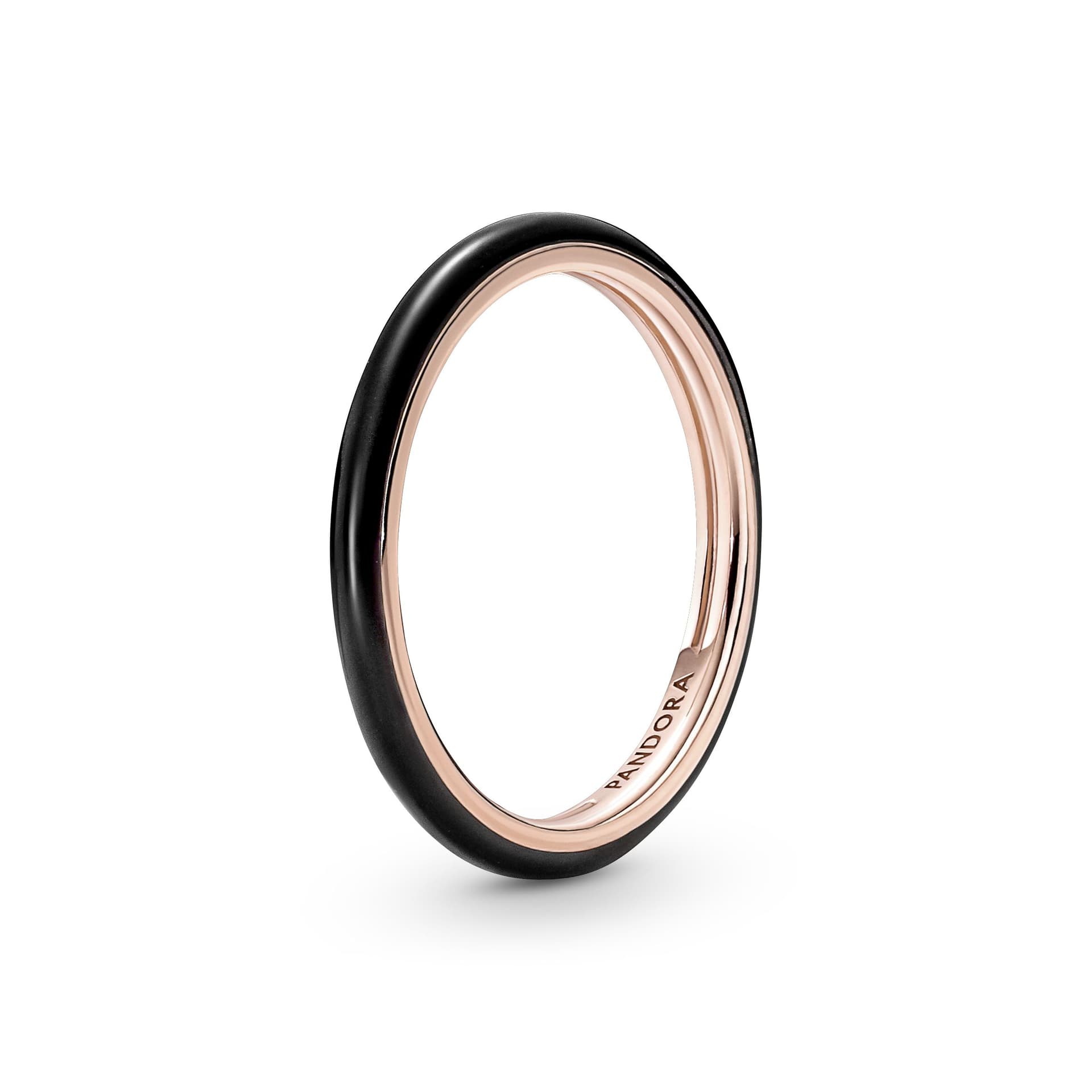 Pandora - Bague Émaillé en plaqué or rose 14 carats noir 1