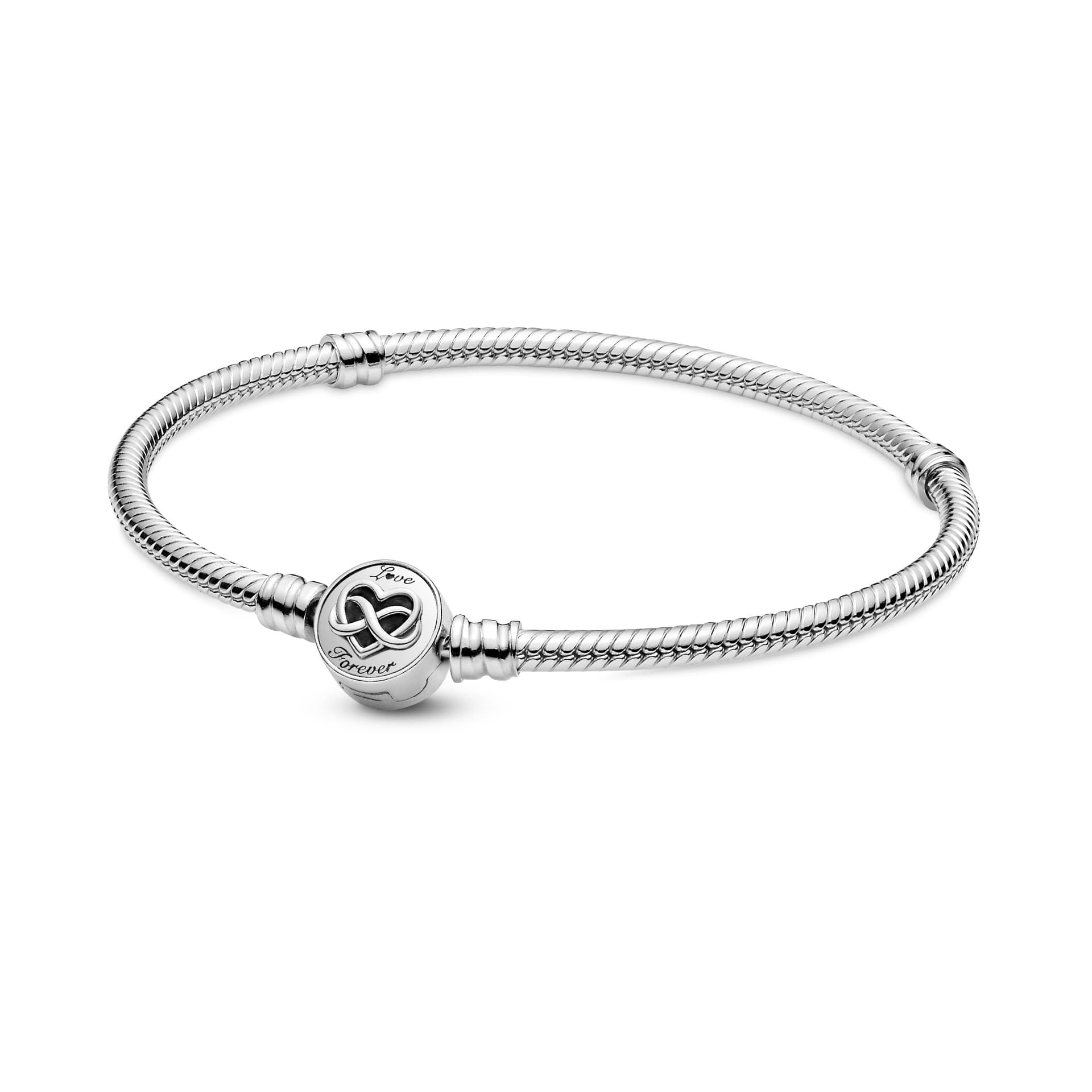 Pandora - Bracelet chaîne Infini Snake heart clasp en argent sterling 1