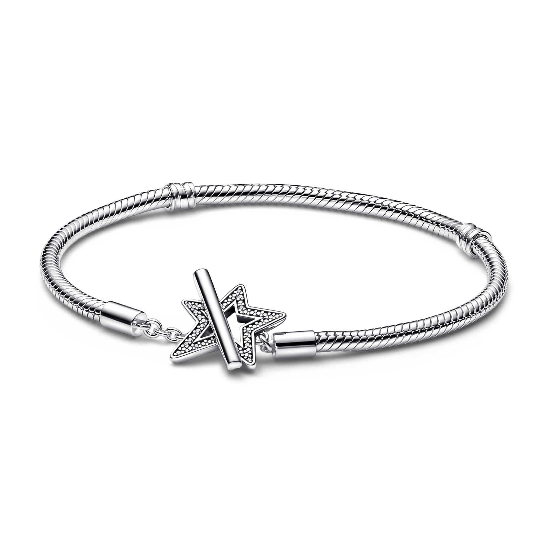 Pandora - Bracelet chaîne Étoile Moments Asymmetric T-bar Snake 1