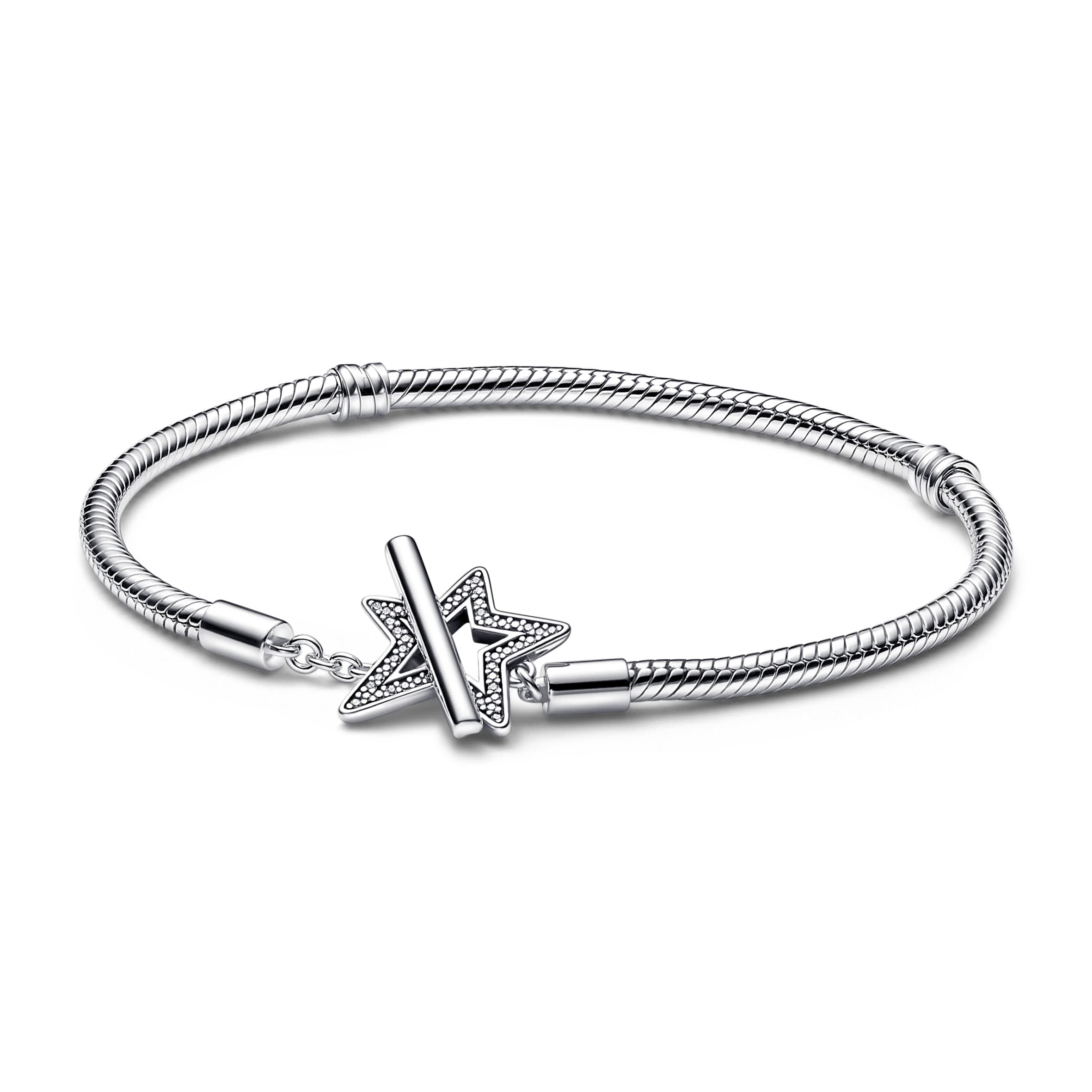 Pandora - Bracelet chaîne Étoile Moments Asymmetric T-bar Snake 1