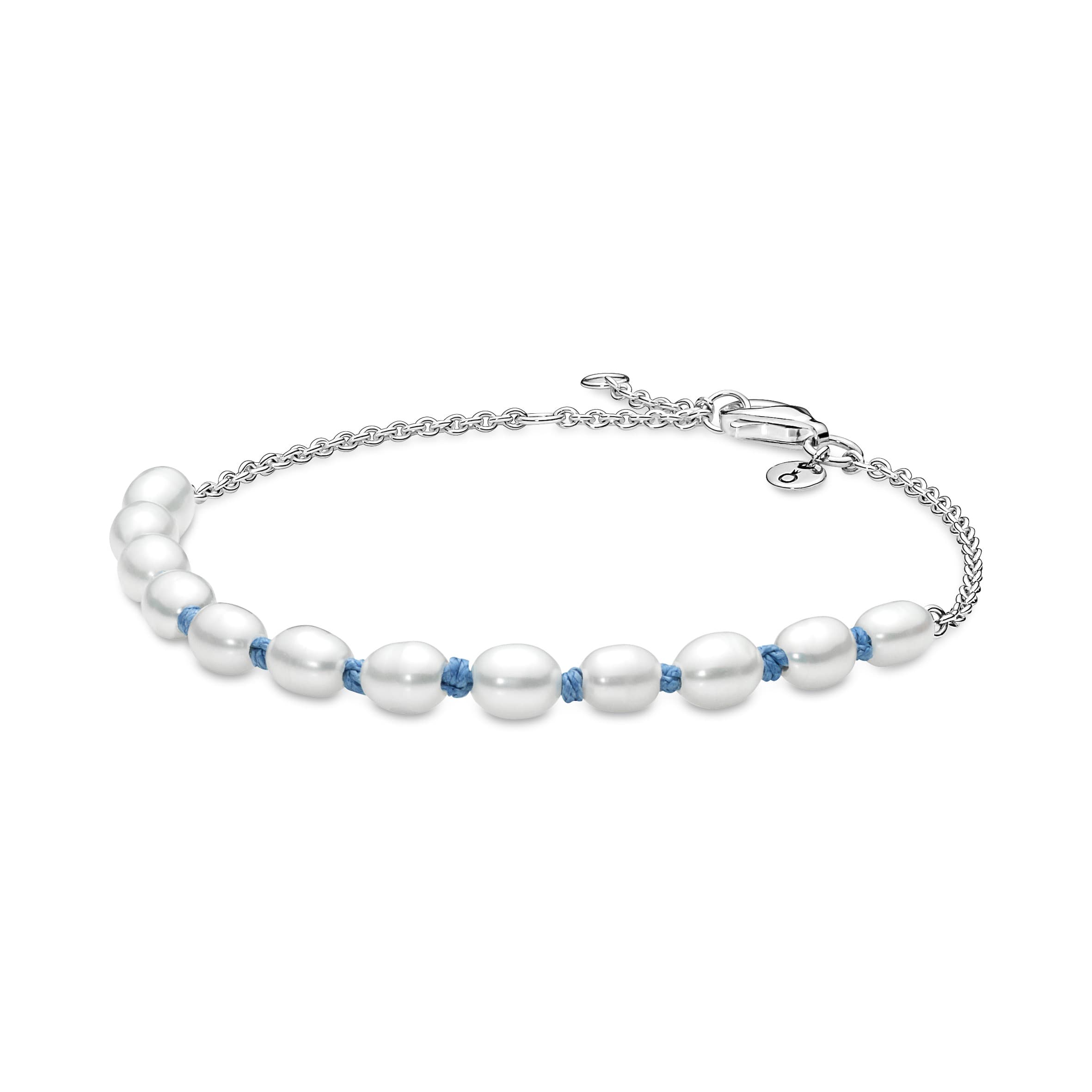 Pandora - Bracelet chaîne Treated Freshwater Cultured Pearl Cord bleu 1