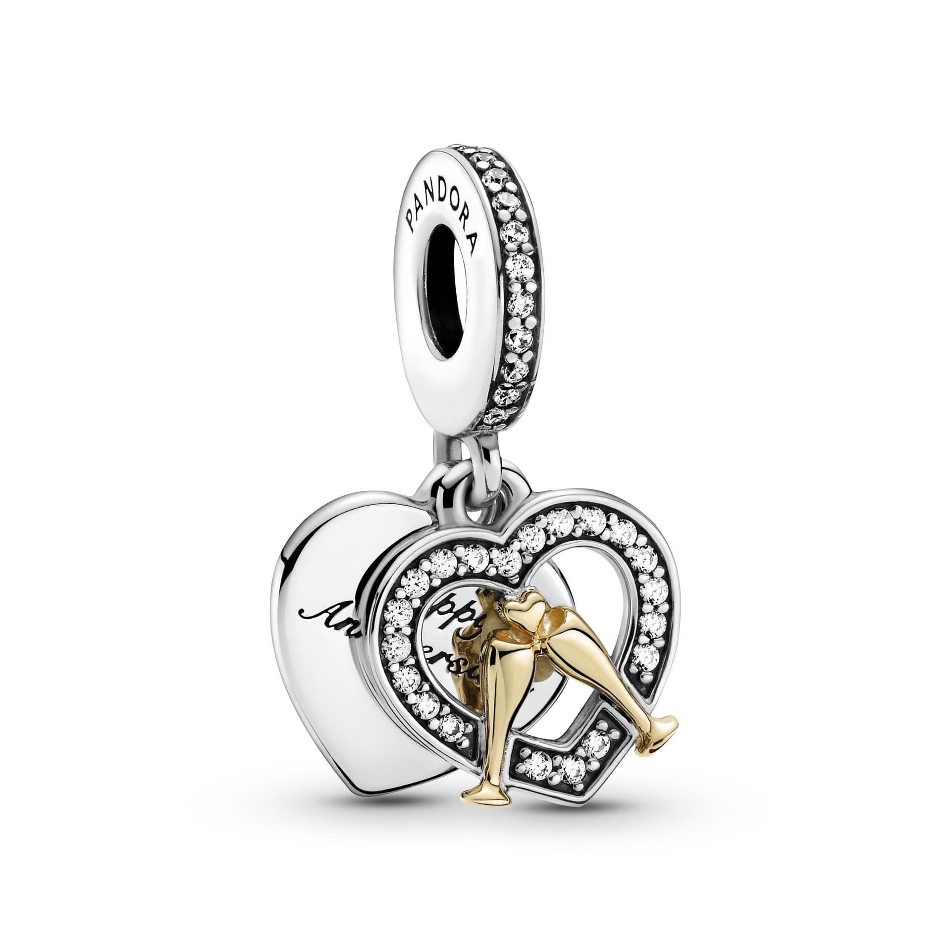 Pandora - Charm Cœur Celebration verrees 14k gold en argent sterling 1