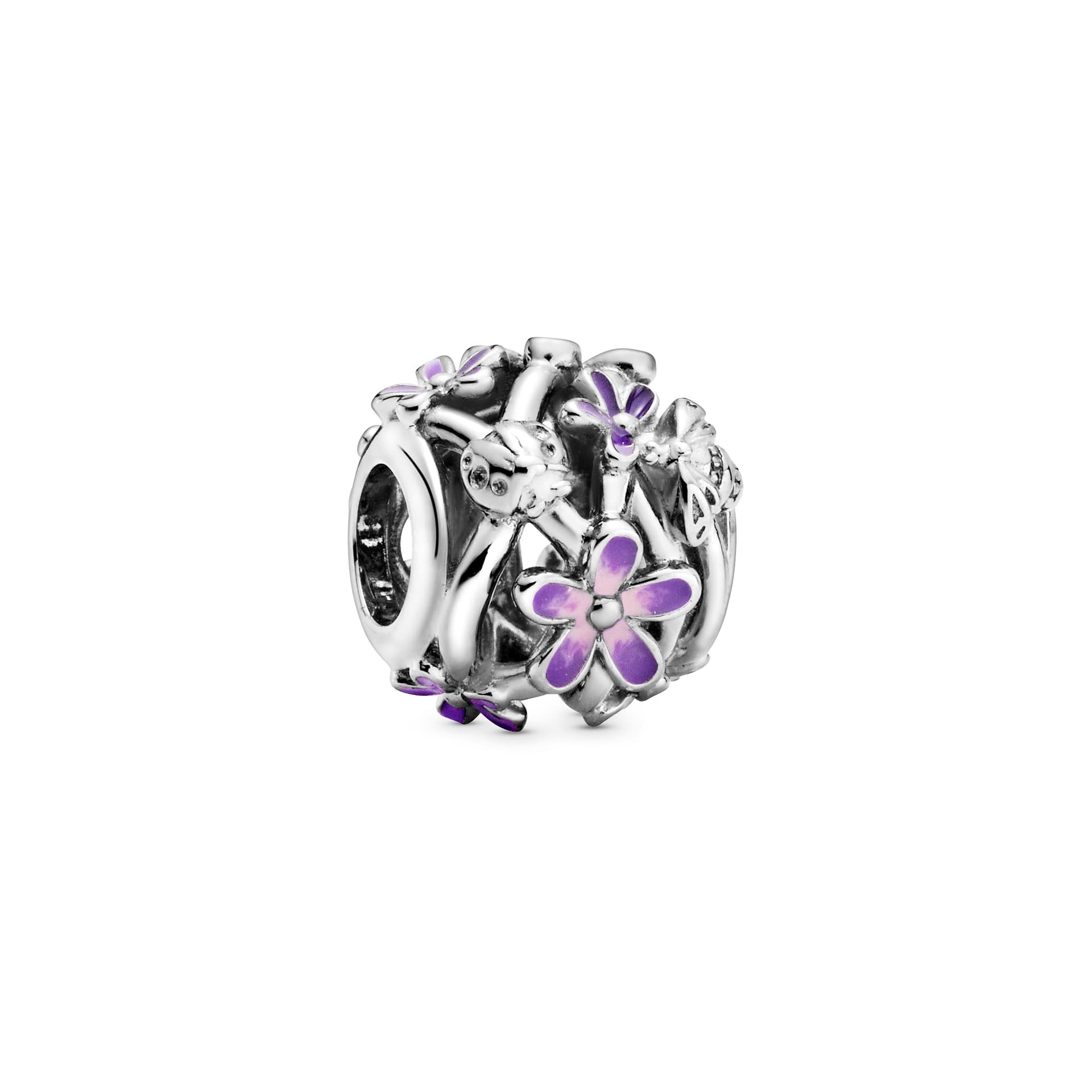 Pandora - Charm Marguerite Purple shaded émaillé en argent sterling rose 1