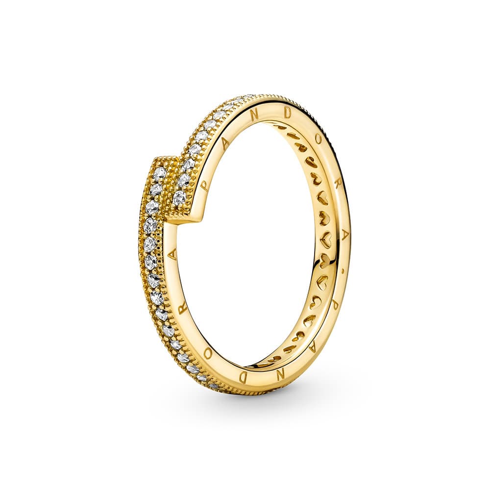 Pandora - Bague Logo en plaqué or 14 carats 1
