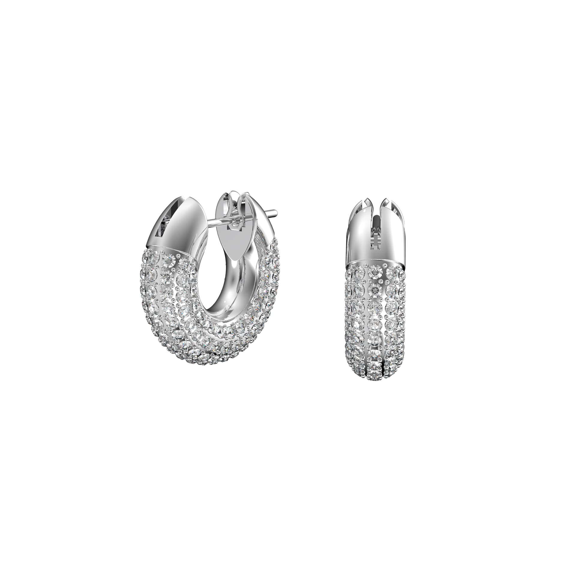 Swarovski - Créoles Dextera - plaqué rhodium 1