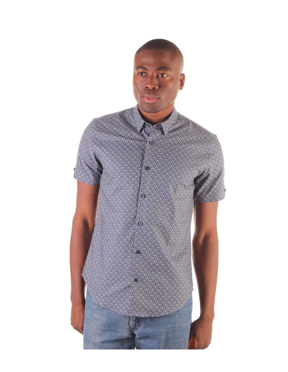 Chemise BEN SHERMAN à imprimé carré délavé 1
