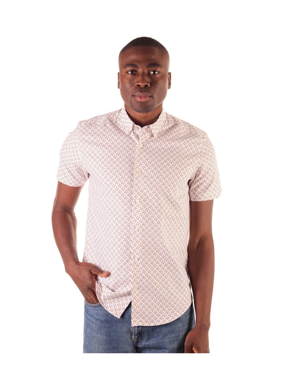 Chemise BEN SHERMAN à imprimé carré délavé 4