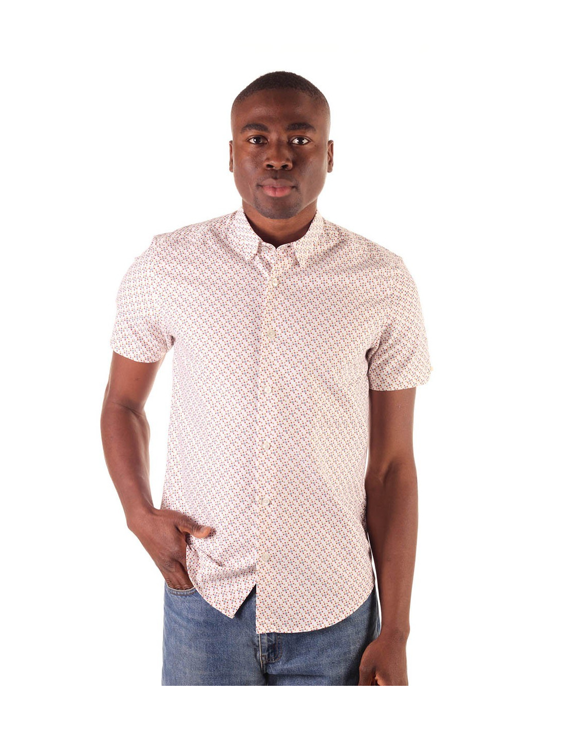 Chemise BEN SHERMAN à imprimé carré délavé 7