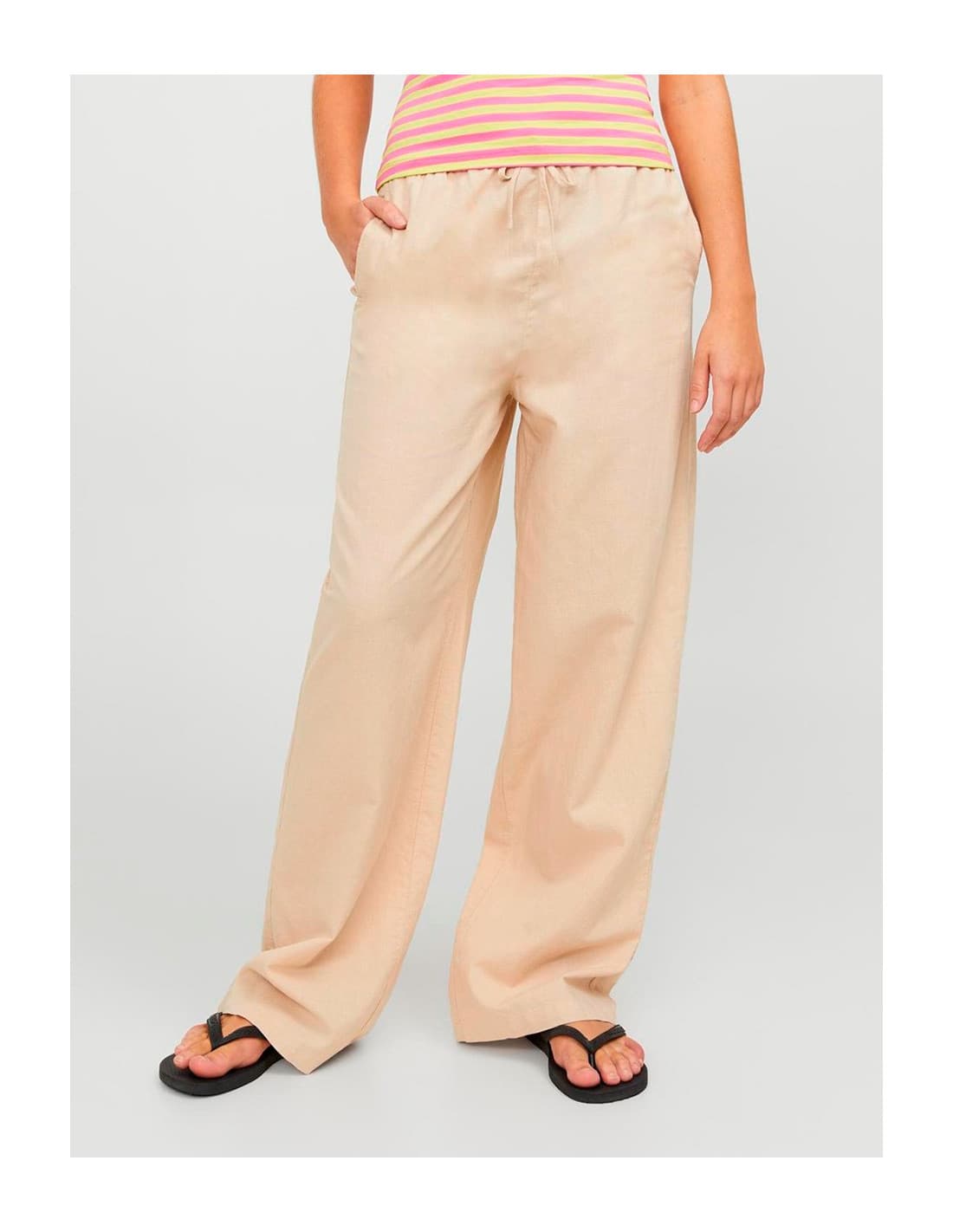 Pantalon JJXX Flora en lin mélangé 1