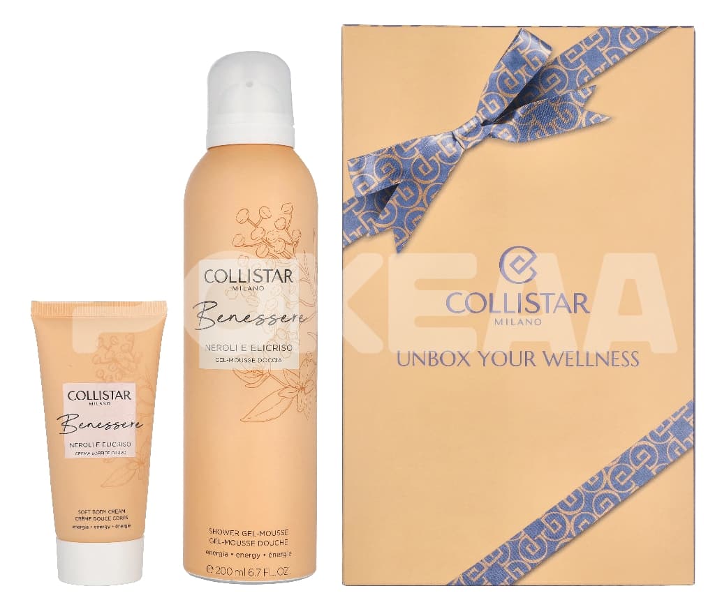 Collistar Benessere Neroli And Helichrysum Set 250ml - Mousse Gel 200 ml/Soft Body Cream 50 ml 1