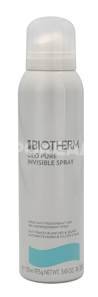 Biotherm Deo Pure Invisible 48H Spray 150ml - Antiperspirant - Anti White Marks - With Soothing Complex 1