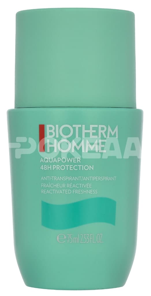 Biotherm Homme Aquapower Deo Roll-On 75ml - Ice Cooling Effect / 48H Antiperspirant 1
