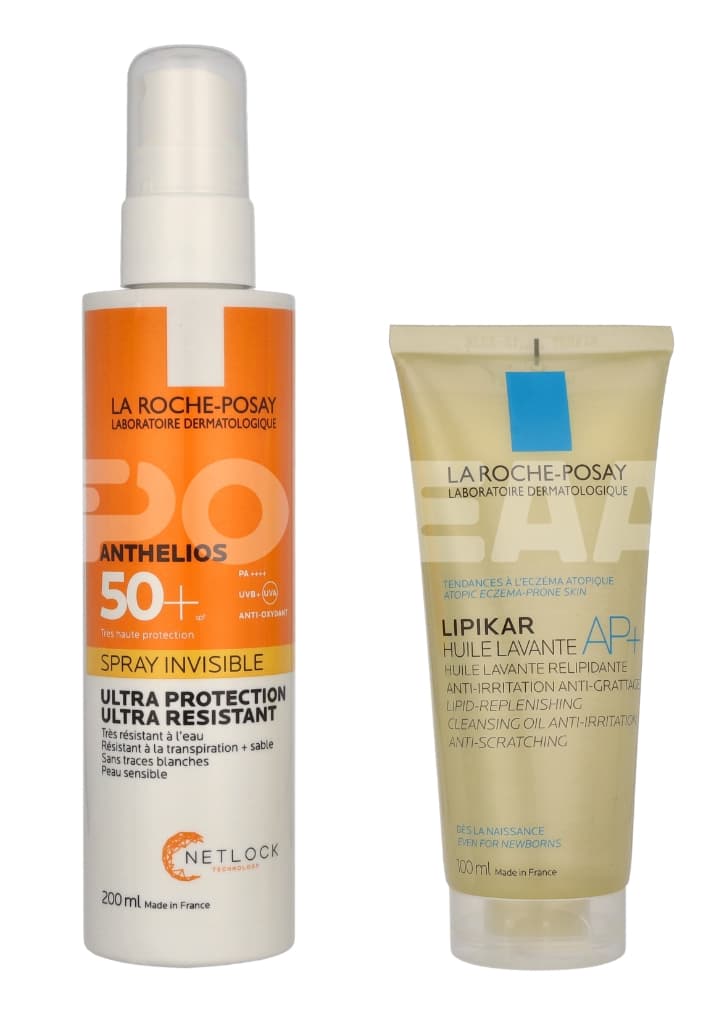 LRP Anthelios + Lipikar Duo Set 300ml - Anthelios Invisible Spray 200ml/Lipikar AP+ Oil 100ml 1