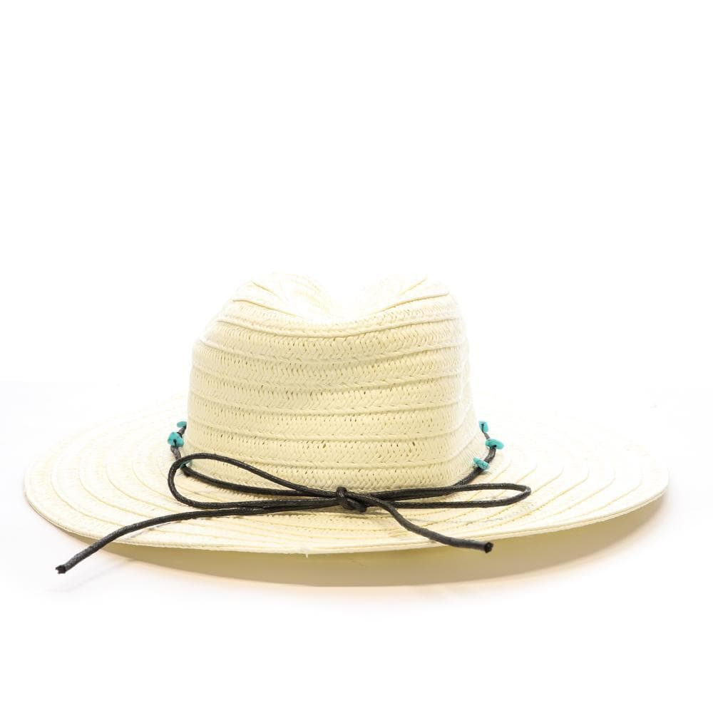 Chapeau de soleil en paille Blanc à large bord Via Lorenzo Fedora 3