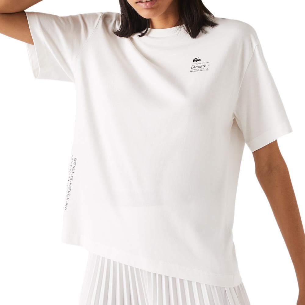 T-shirt Blanc Femme Lacoste Farine 1