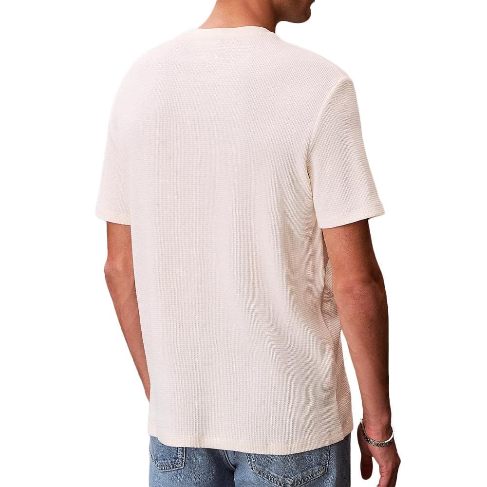 T-Shirt Beige Homme Calvin Klein Jeans Waffle Badge 2