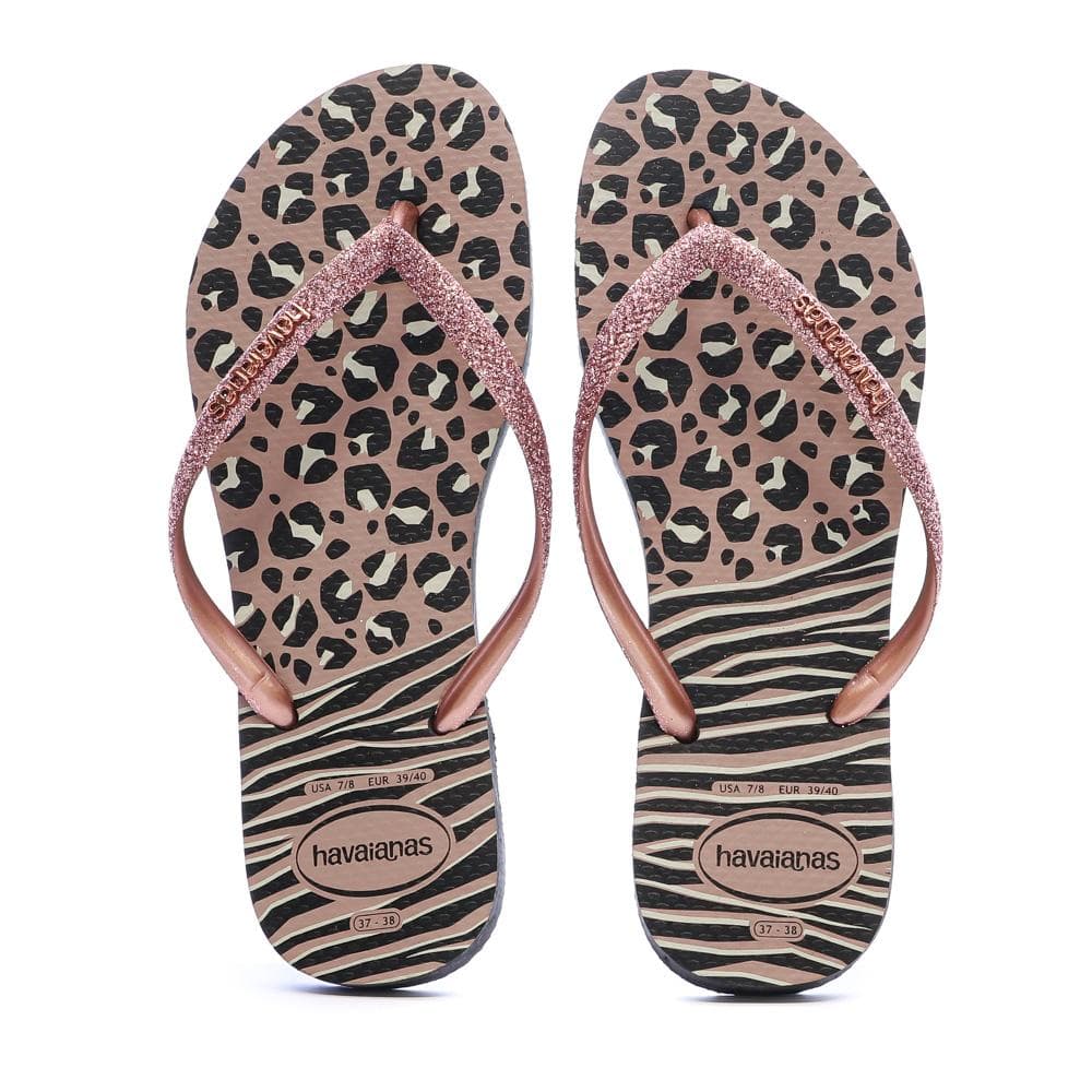 Tongs Noir/Rose Havaianas Slim Animal Infradito 3