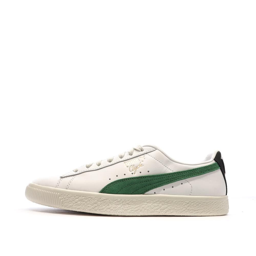 Baskets Blanches/Vertes Homme Puma Clyde Base 1