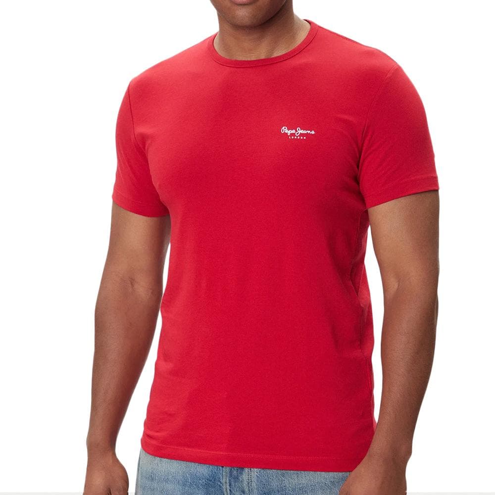 T-Shirt Rouge Homme Pepe jeans Original Basic 3n 1