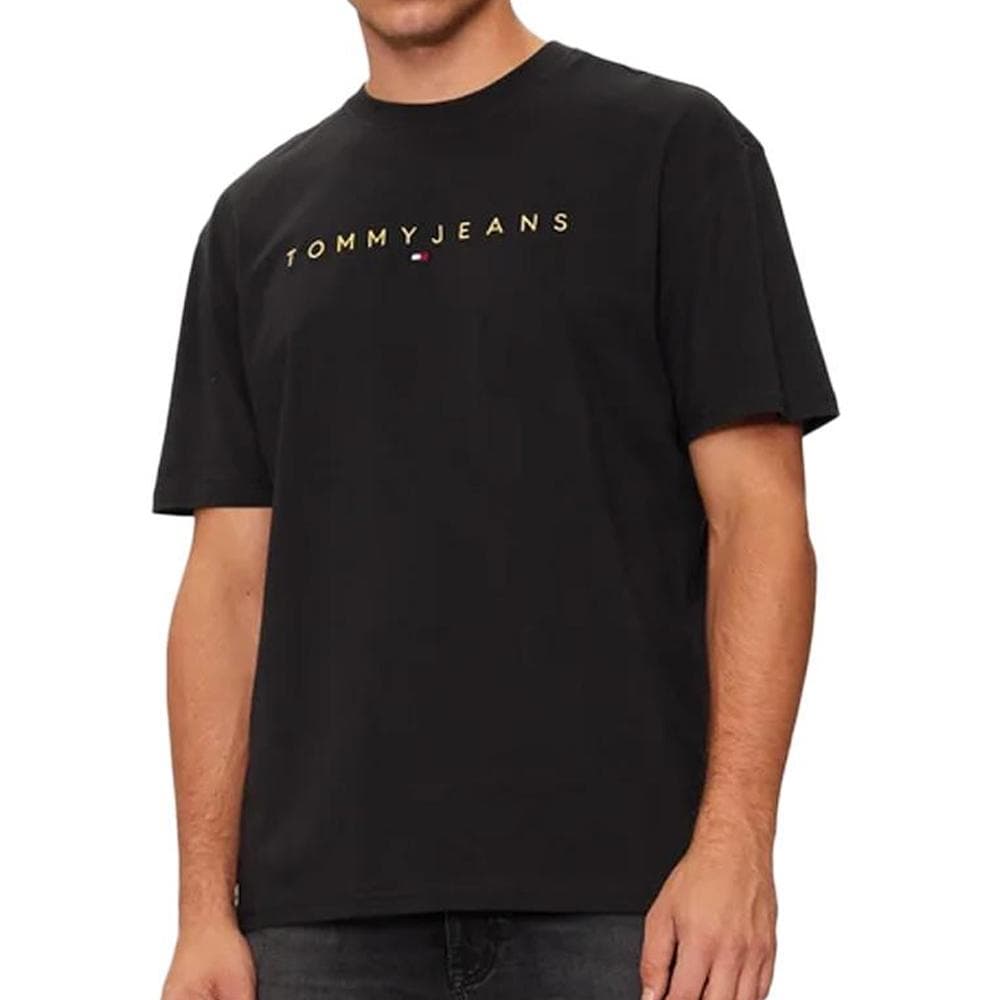 T-shirt Noir Homme Tommy Hilfiger Gold Linear 1