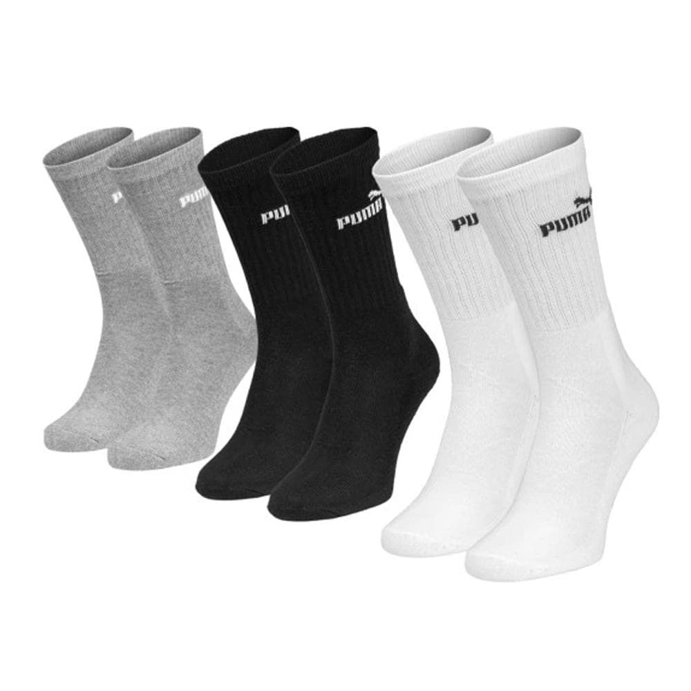 X3 Paires de Chaussettes Blanches/Grises/Noires Homme Puma Elements 1