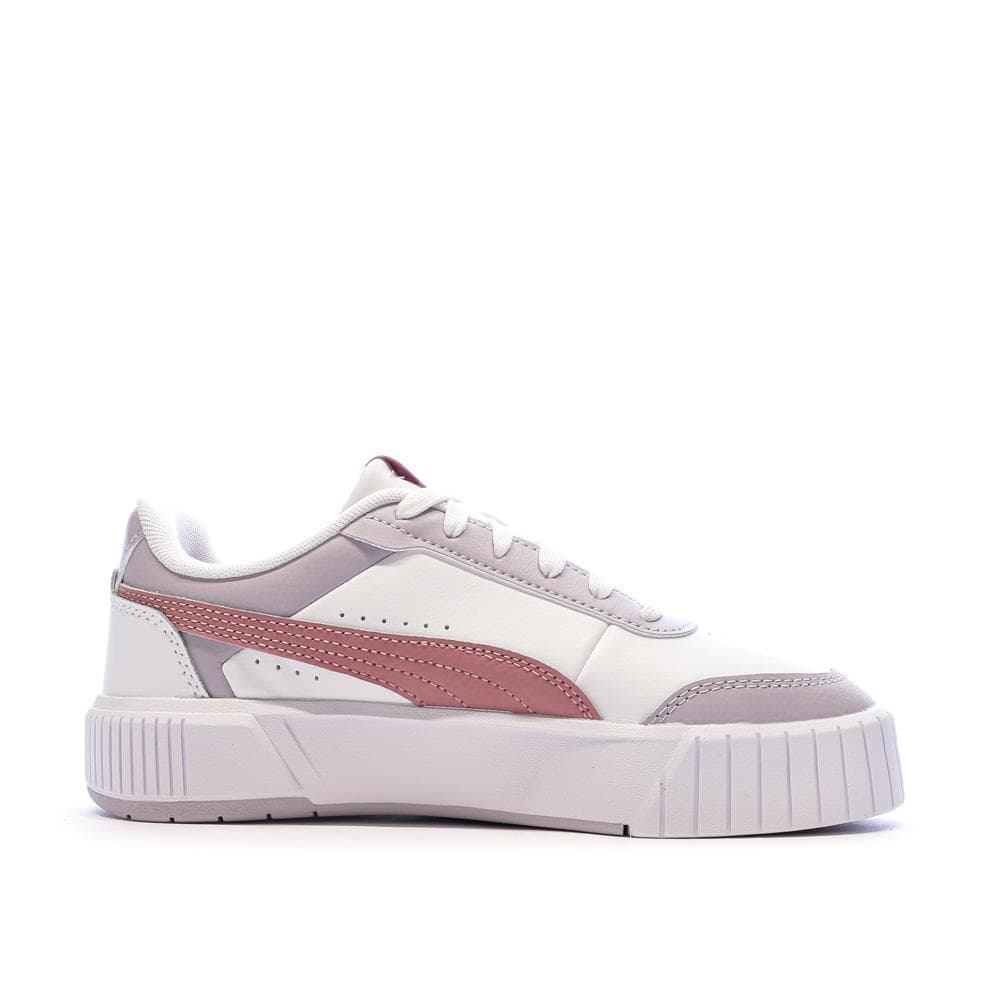 Baskets Blanches/Roses Fille Puma Carina Mia 2