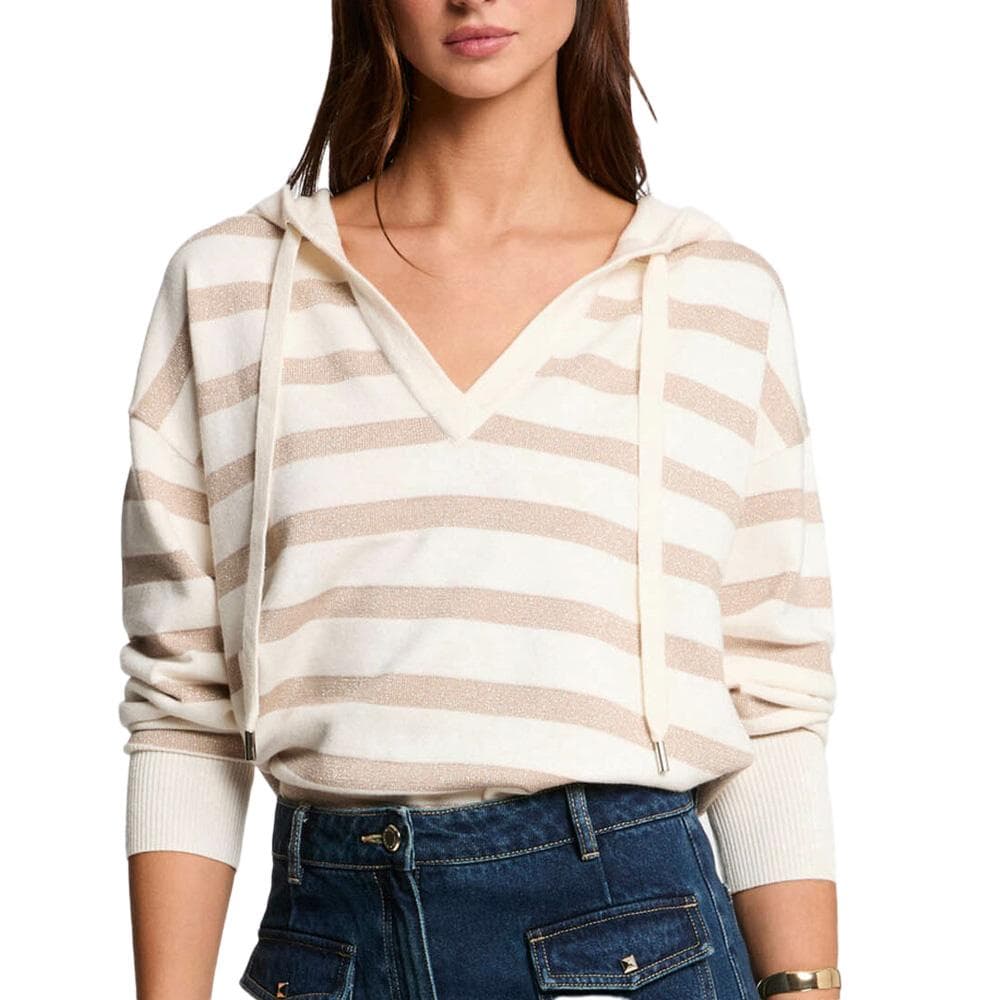 Pull Blanc/Doré Femme Morgan Ballo 1