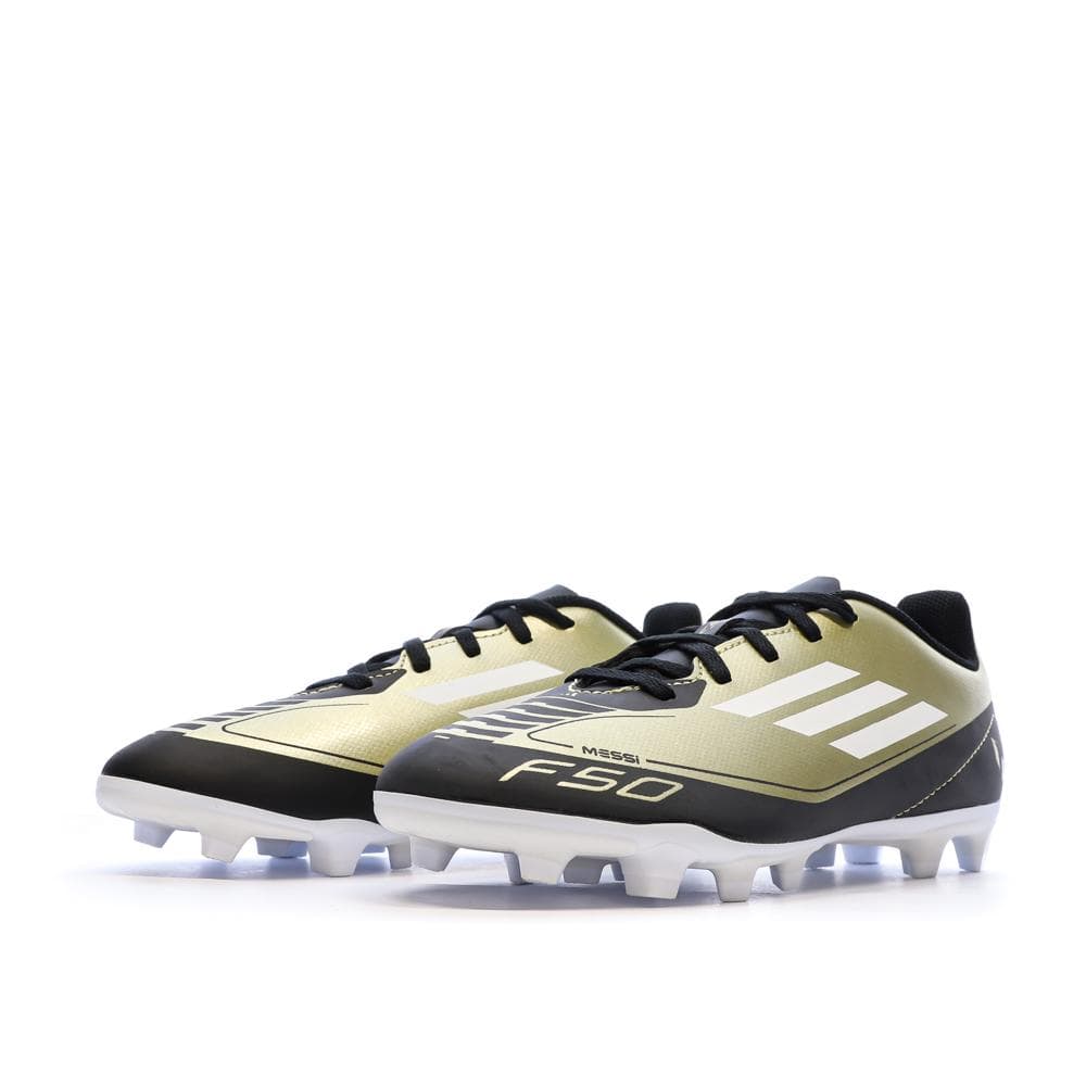 Chaussures de football Noires/Dorés Garçon Adidas Messi 6
