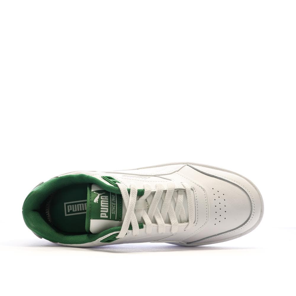 Baskets Blanches/Vertes Homme Puma Doublecourt03 4