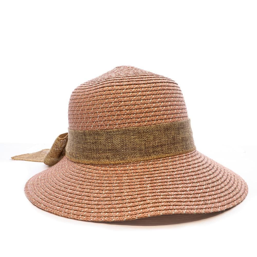 Chapeau de soleil en paille rose Via Lorenzo Pan Coupe Ocean 2