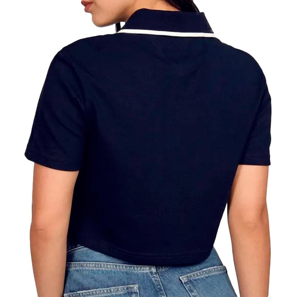 Polo Crop Top Marine Femme Tommy Hilfiger Badge 2