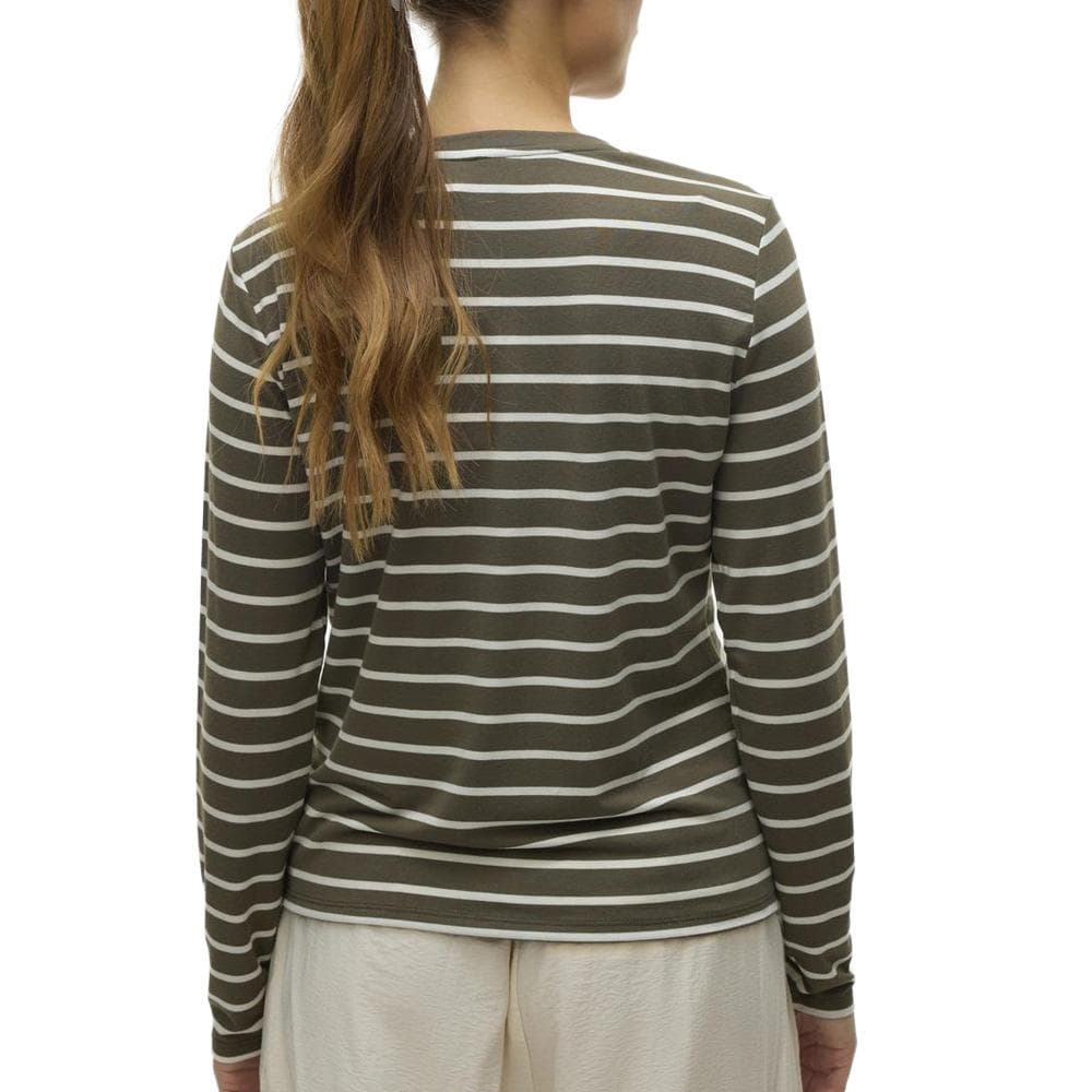 T-Shirt Blanc/Kaki Femme Vero Moda Clara 2