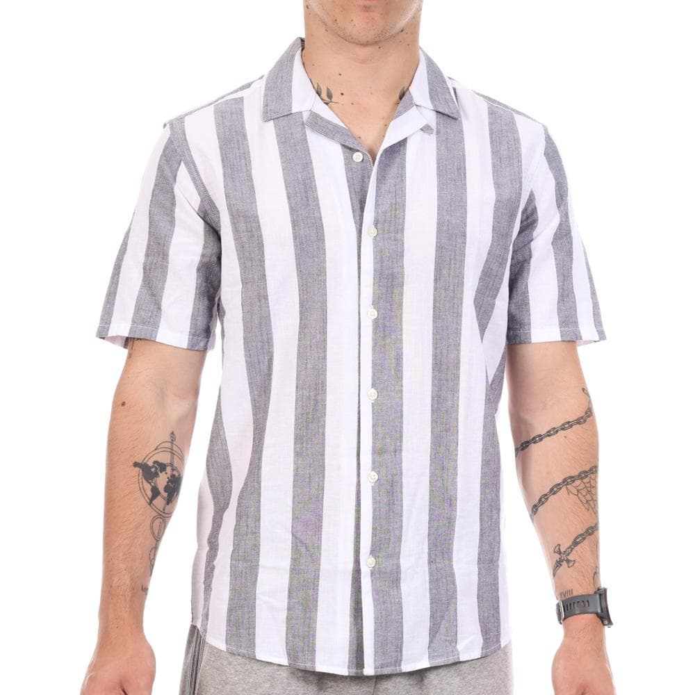 Chemise Manches Courtes Blanc/Gris Homme Only & Sons Cantley 1