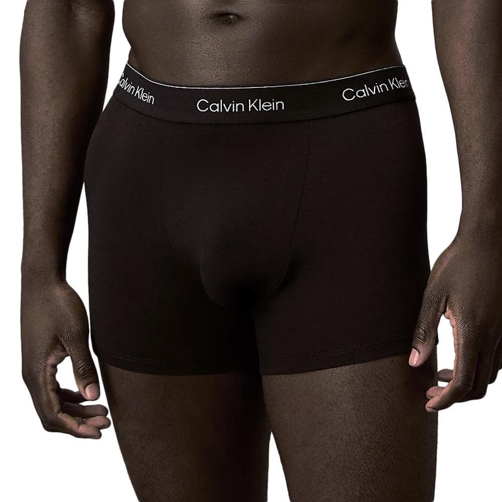 x3 Boxers Noirs/Rouges Homme Calvin Klein Relaxed Fit Trunk 2