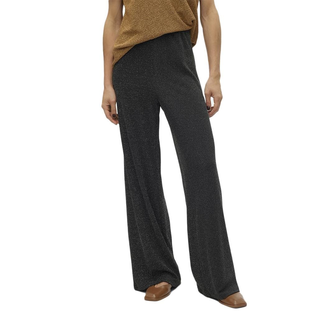 Pantalon Ample Noir/Argenté Femme Vero Moda Kanva Glitter 1