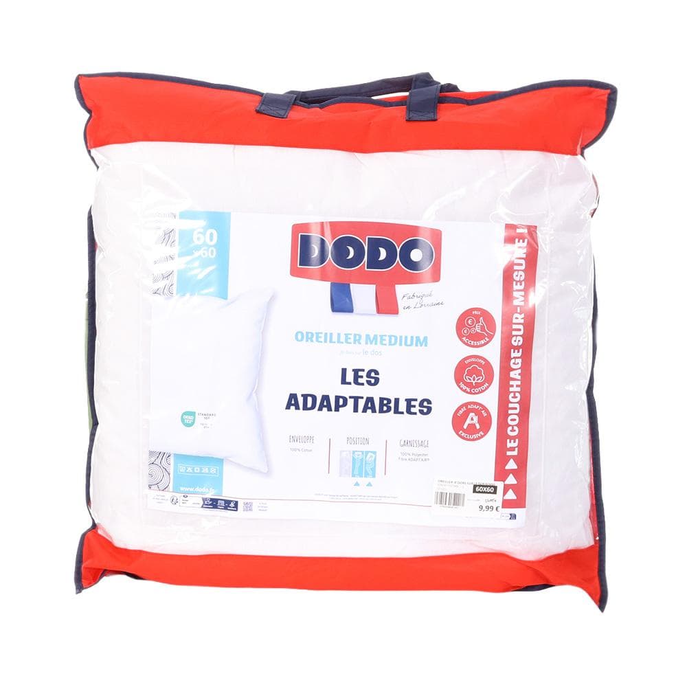 Oreiller Blanc Dodo Oreiller Adaptables 60x60 1