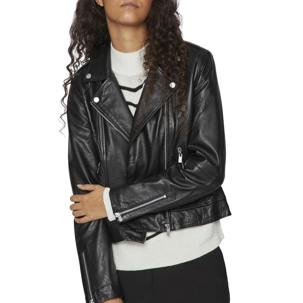 Perfecto Noir Femme Vila Feli Leather 1