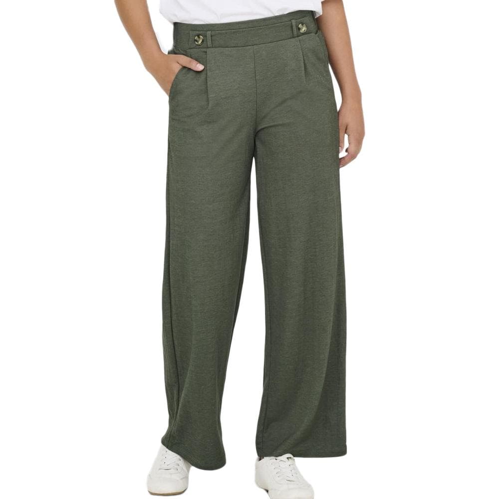 Pantalon Fluide Kaki foncé Femme JDY Geggo 1