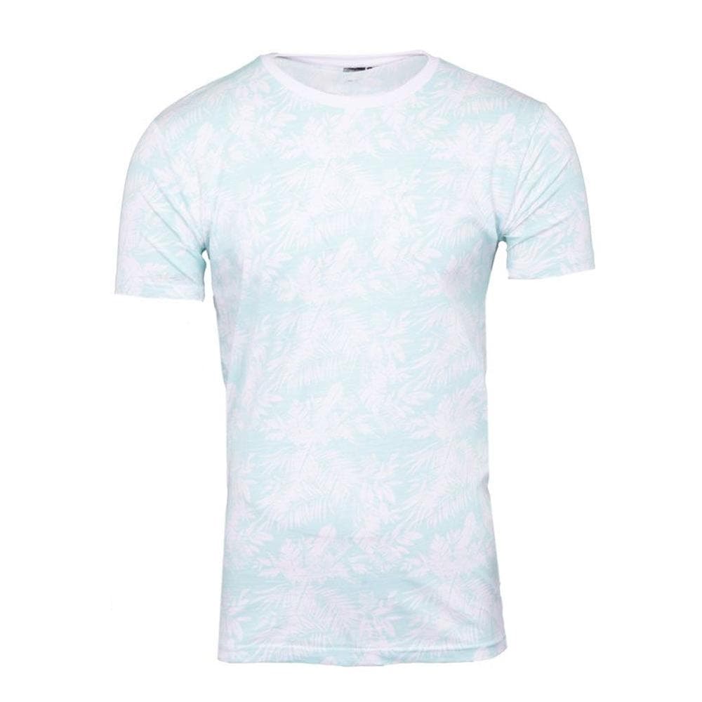 T-shirt Blanc/Turquoise Homme La Maison Blaggio Fleur 1