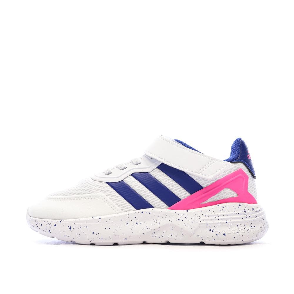 Baskets Blanches/Bleu/Roses Fille Adidas Nebzed 1