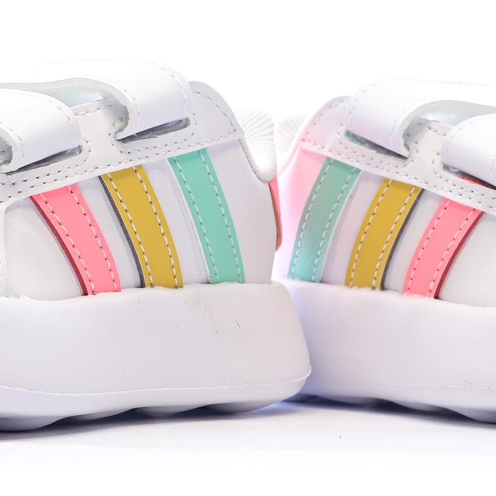 Baskets Blanches/Roses Fille Adidas Grand Court 2.0 IE1371 7