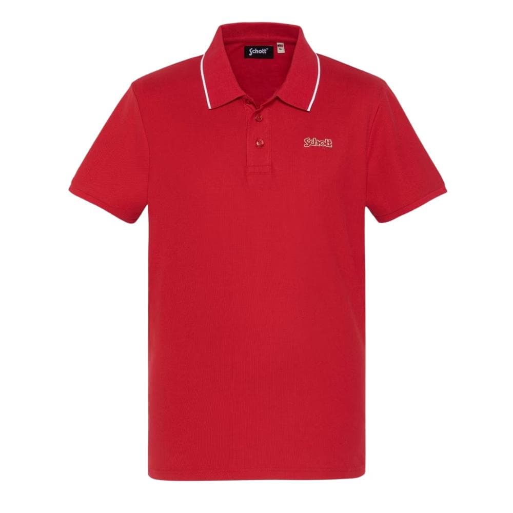Polo Rouge Homme Schott Pique Paul 1