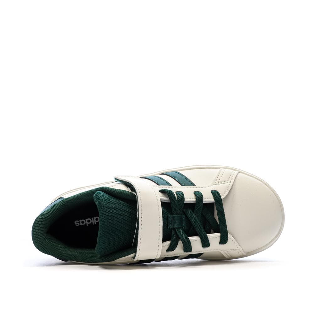 Baskets Ecru/Vert Garçon Adidas Grand Court 2.0 4